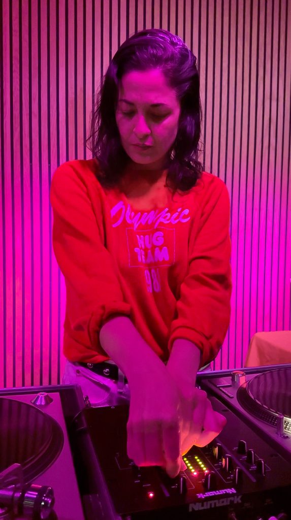 DJ Little Sister spins during her biweekly set at The Royale.